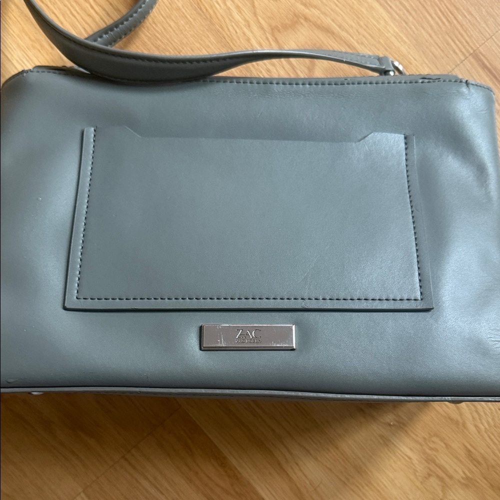 Zac Posen Satchel Gray Leather Shoulder Bag - Picture 6 of 10